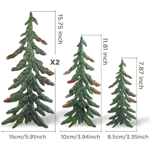 Set of 4 Evergreen Pine Tree Metal Wall Art Decor Outdoor Indoor - Picture 2 of 6